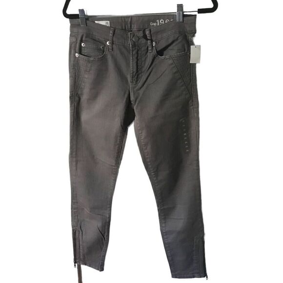 NWT Gap 1969 Always Skinny Low Rise Stretch Skimmer Gray Jeans Size 26 - Picture 2 of 7